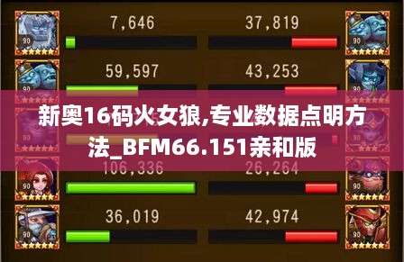 新奥16码火女狼,专业数据点明方法_BFM66.151亲和版