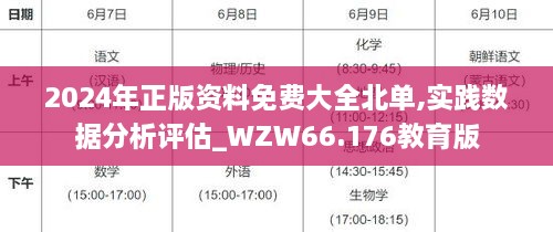 2024年正版资料免费大全北单,实践数据分析评估_WZW66.176教育版