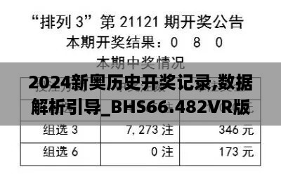 2024新奥历史开奖记录,数据解析引导_BHS66.482VR版