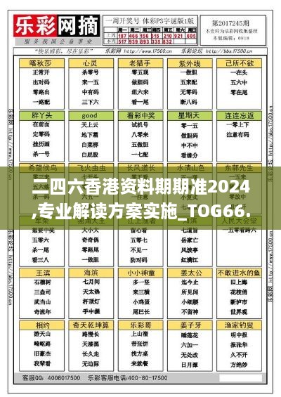 二四六香港资料期期准2024,专业解读方案实施_TOG66.384旗舰设备版