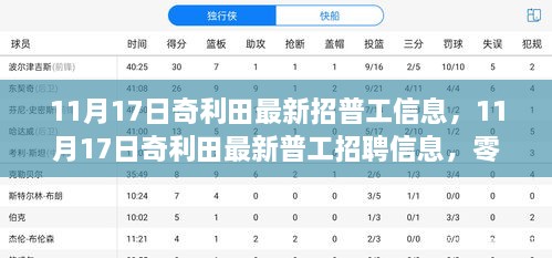 11月17日奇利田普工招聘更新，入门指南与最新职位信息