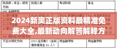 2024新奥正版资料最精准免费大全,最新动向解答解释方案_BPE7.63.59旗舰版