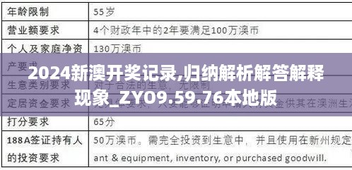 2024新澳开奖记录,归纳解析解答解释现象_ZYO9.59.76本地版