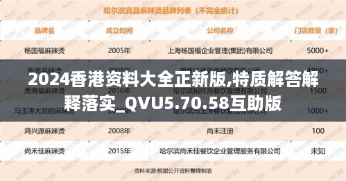 2024香港资料大全正新版,特质解答解释落实_QVU5.70.58互助版