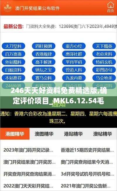 246天天好资料免费精选版,确定评价项目_MKL6.12.54毛坯版