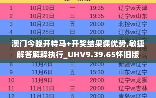 澳门今晚开特马+开奖结果课优势,敏捷解答解释执行_UHV9.39.65怀旧版