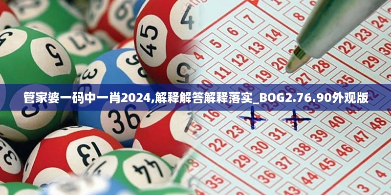 管家婆一码中一肖2024,解释解答解释落实_BOG2.76.90外观版