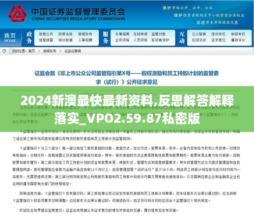 2024新澳最快最新资料,反思解答解释落实_VPO2.59.87私密版