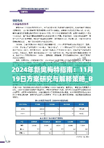 2024年新奥梅特指南：11月19日方案研究与解释策略_BDC1.10.61启天境