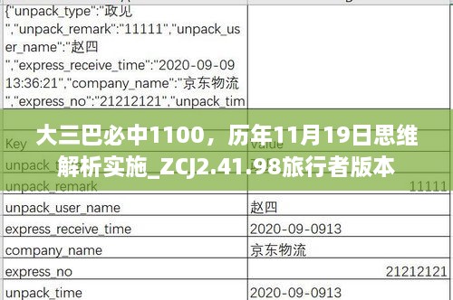 大三巴必中1100，历年11月19日思维解析实施_ZCJ2.41.98旅行者版本