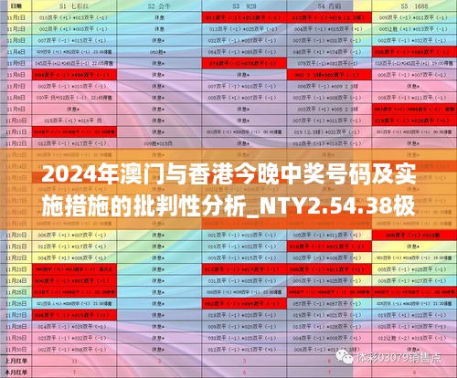 2024年澳门与香港今晚中奖号码及实施措施的批判性分析_NTY2.54.38极限版