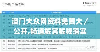 澳门大众网资料免费大／公开,畅通解答解释落实_CBO8.65.99完整版