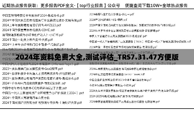 2024年资料免费大全,测试评估_TRS7.31.47方便版