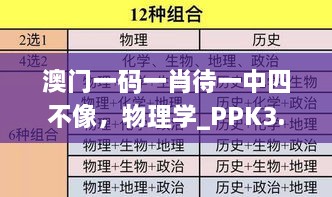 澳门一码一肖待一中四不像，物理学_PPK3.56.66备用版