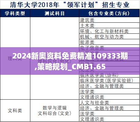 2024新奥资料免费精准109333期,策略规划_CMB1.65