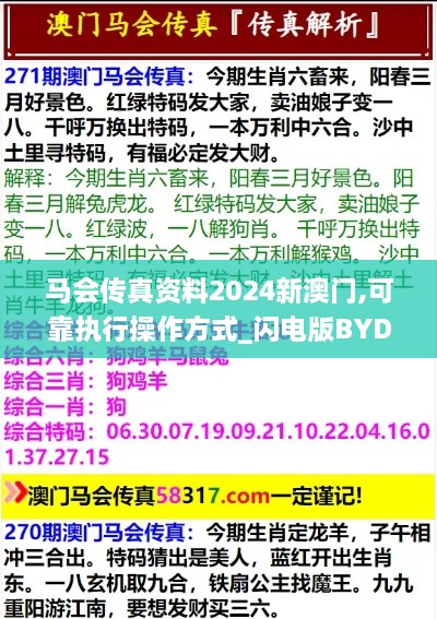 马会传真资料2024新澳门,可靠执行操作方式_闪电版BYD13.9