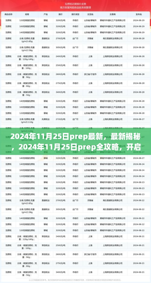 揭秘2024年11月25日prep全攻略，开启未来之门