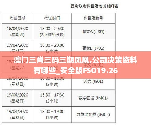 澳门三肖三码三期凤凰,公司决策资料有哪些_安全版FSO19.26