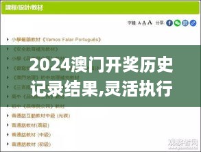 2024澳门开奖历史记录结果,灵活执行方案_为你版GCW19.55