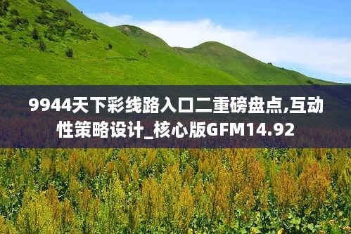 9944天下彩线路入口二重磅盘点,互动性策略设计_核心版GFM14.92