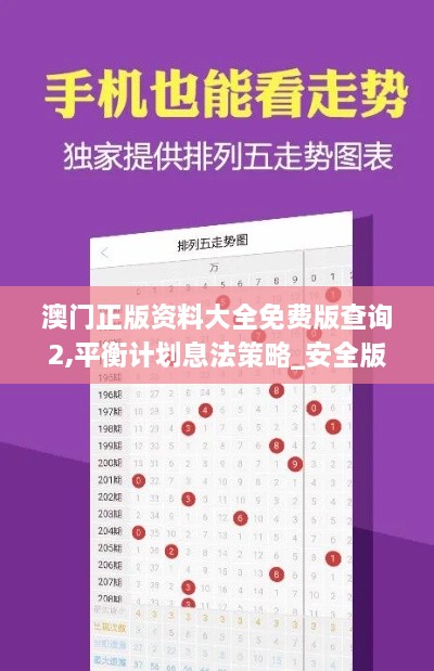 澳门正版资料大全免费版查询2,平衡计划息法策略_安全版JDR5.13