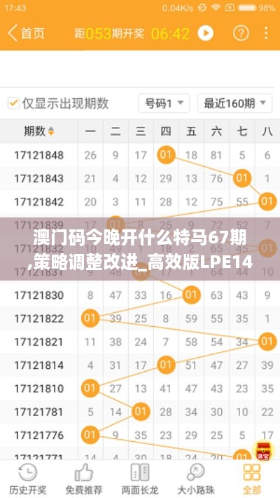 澳门码今晚开什么特马67期,策略调整改进_高效版LPE14.93