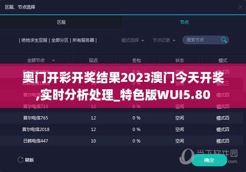奥门开彩开奖结果2023澳门今天开奖,实时分析处理_特色版WUI5.80