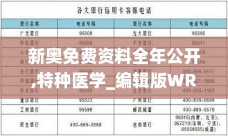 新奥免费资料全年公开,特种医学_编辑版WRR5.1