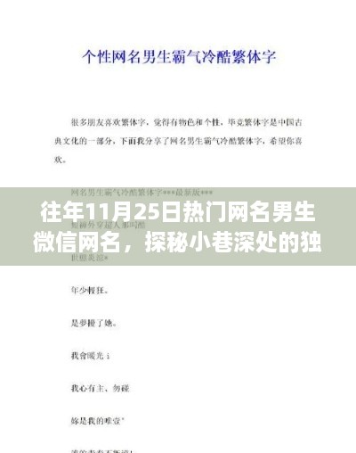 探秘独特风味小巷，十一月二十五日最火男生微信网名背后的故事