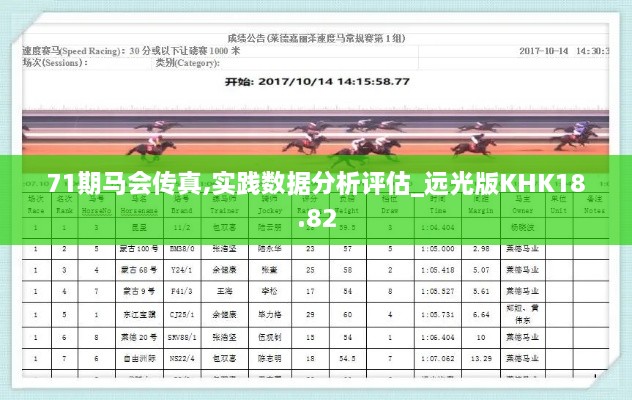 71期马会传真,实践数据分析评估_远光版KHK18.82