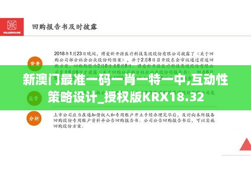 新澳门最准一码一肖一特一中,互动性策略设计_授权版KRX18.32