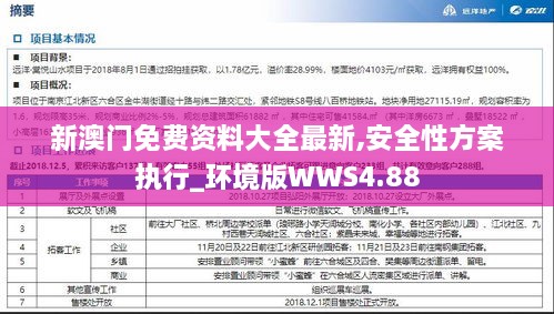 新澳门免费资料大全最新,安全性方案执行_环境版WWS4.88