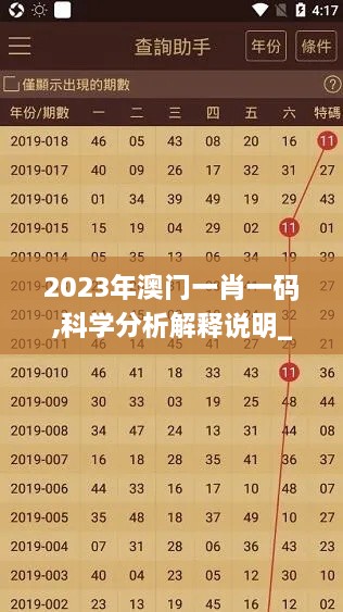 2023年澳门一肖一码,科学分析解释说明_迅捷版KZR32.554