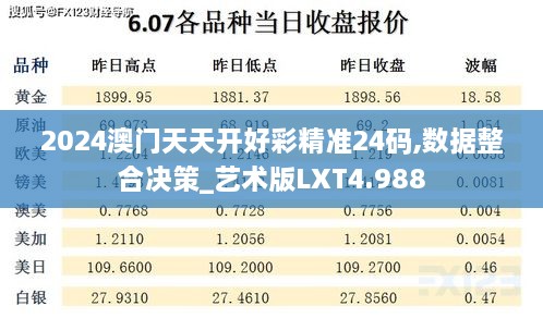 2024澳门天天开好彩精准24码,数据整合决策_艺术版LXT4.988