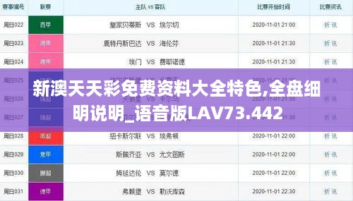 新澳天天彩免费资料大全特色,全盘细明说明_语音版LAV73.442