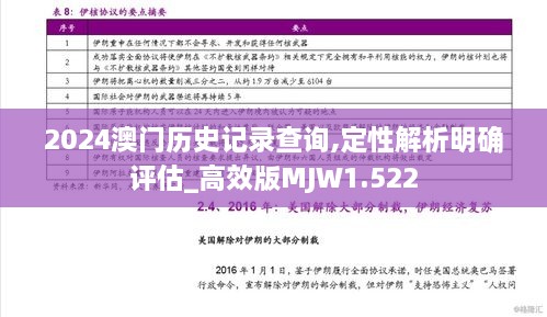 2024澳门历史记录查询,定性解析明确评估_高效版MJW1.522