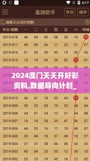 2024澳门天天开好彩资料,数据导向计划_活动版SOK26.161