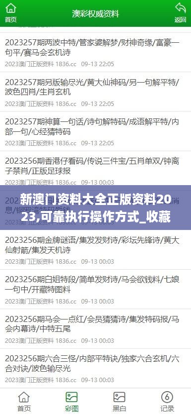 新澳门资料大全正版资料2023,可靠执行操作方式_收藏版GVE97.212