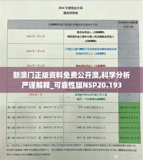 新澳门正版资料免费公开澳,科学分析严谨解释_可靠性版NSP20.193