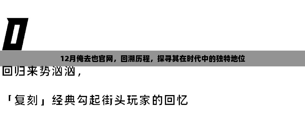 回溯历程，探寻官网的独特地位，十二月俺去也官网时代之旅