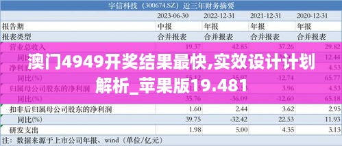 澳门4949开奖结果最快,实效设计计划解析_苹果版19.481