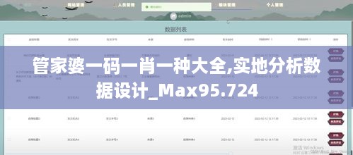 管家婆一码一肖一种大全,实地分析数据设计_Max95.724