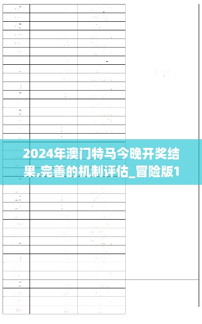 2024年澳门特马今晚开奖结果,完善的机制评估_冒险版1.164-2