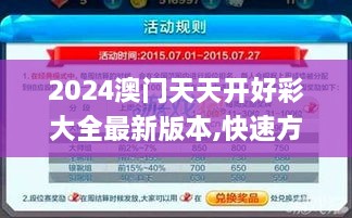 2024澳门天天开好彩大全最新版本,快速方案执行指南_6DM86.963