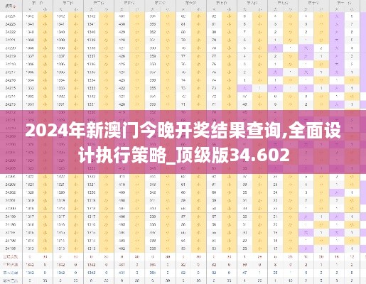 2024年新澳门今晚开奖结果查询,全面设计执行策略_顶级版34.602