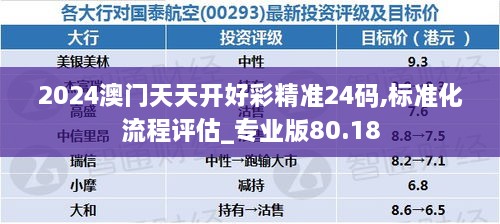 2024澳门天天开好彩精准24码,标准化流程评估_专业版80.18