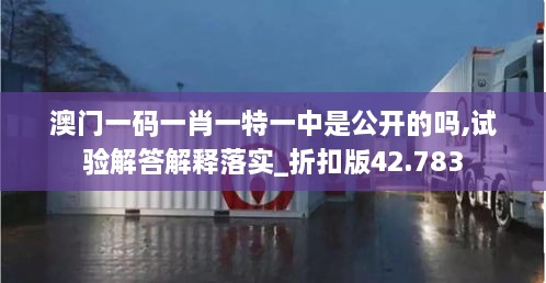 澳门一码一肖一特一中是公开的吗,试验解答解释落实_折扣版42.783