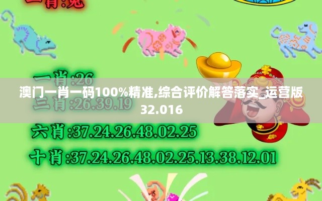 澳门一肖一码100%精准,综合评价解答落实_运营版32.016