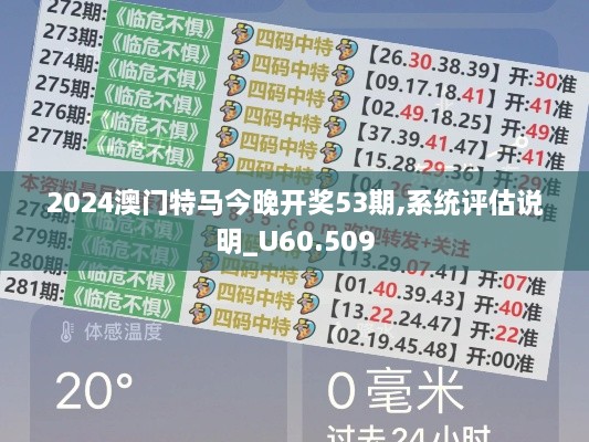 2024澳门特马今晚开奖53期,系统评估说明_U60.509