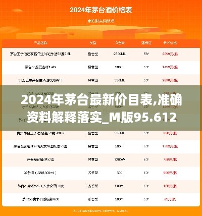 2024年茅台最新价目表,准确资料解释落实_M版95.612